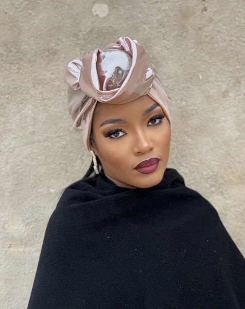 turban la radieuse or rose - face
