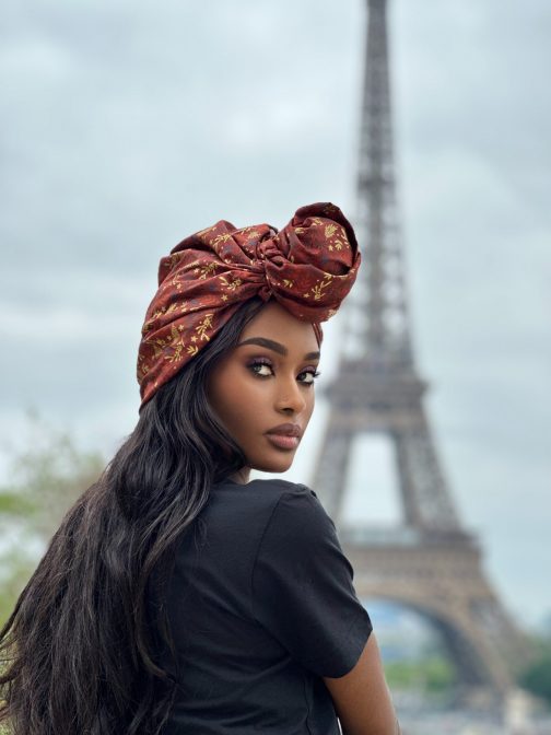 turban la radieuse marron profil tour