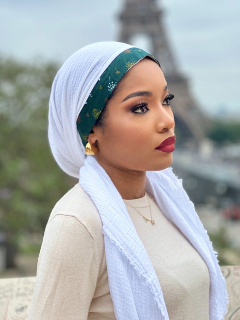 hijab-la pure blanc mat profil