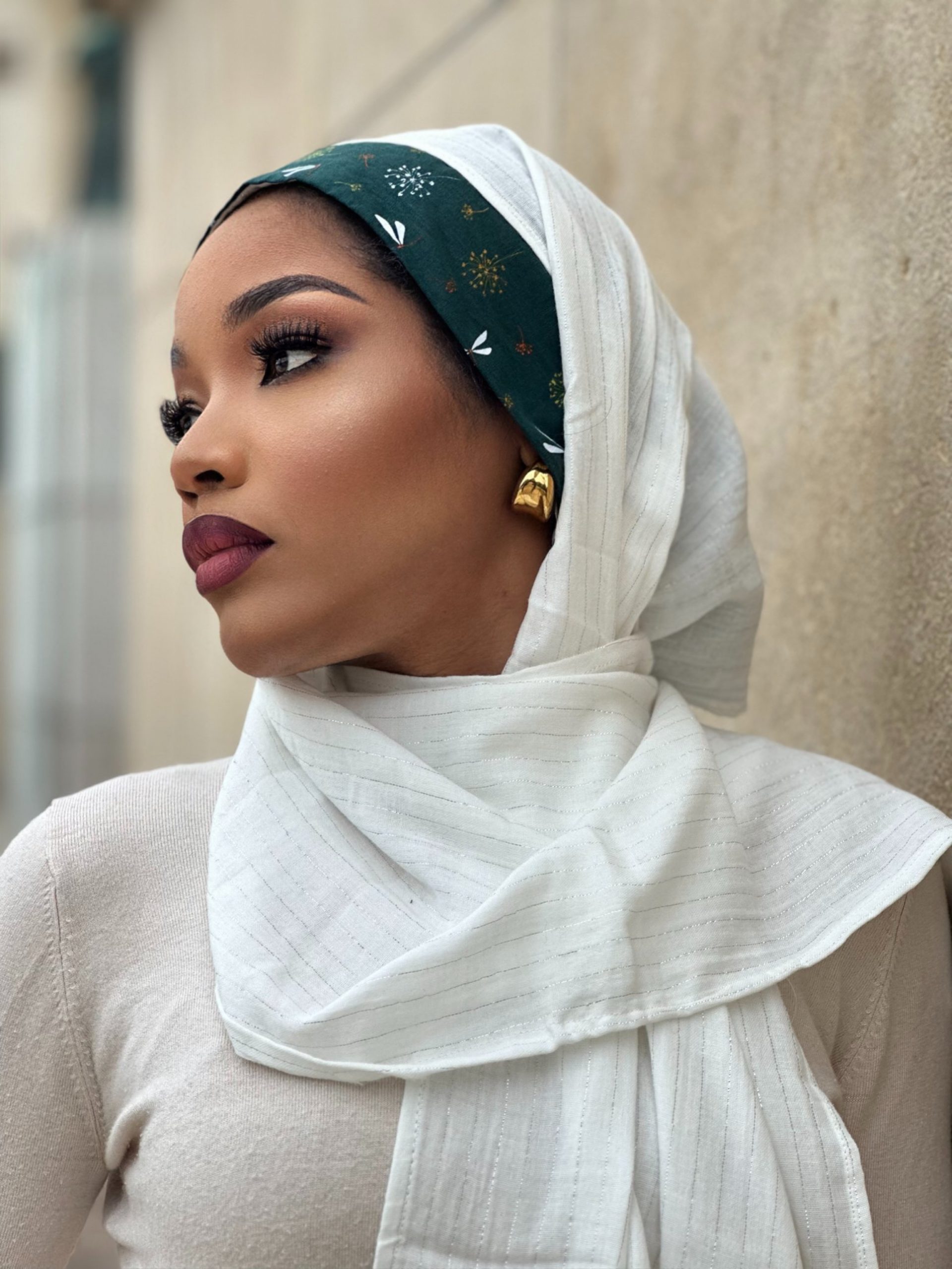 hijab pure blanc brillant