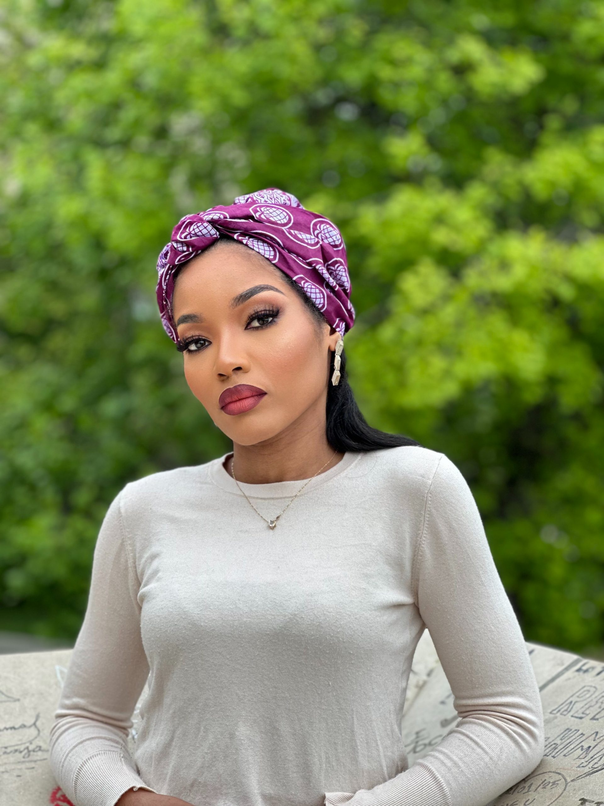turban la douce violet face